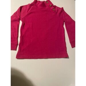 Crewcuts Girls Pink Mock Neck Button Shoulder Fleece Sweatshirt BK790 Size M